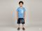 Teal Blue Boys Cotton T-Shirt and 3/4 Shorts Set